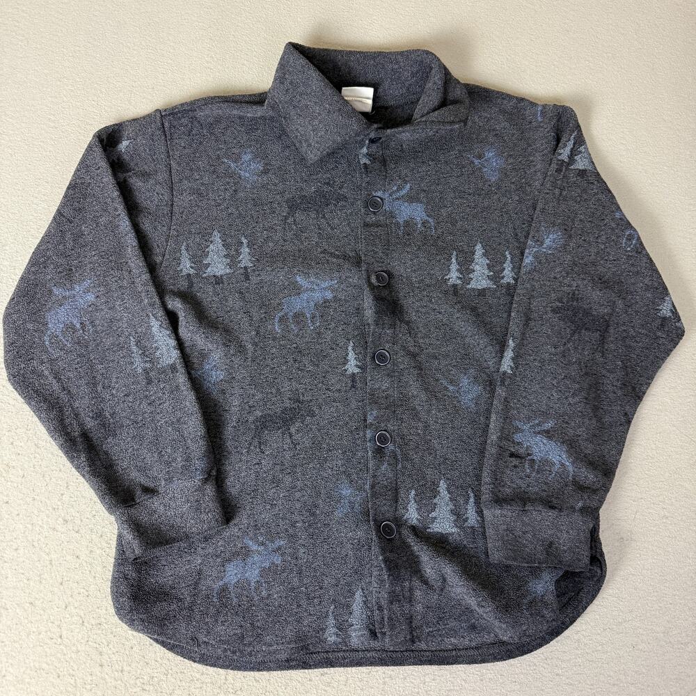 Art Unlimited Women’s XL Charcoal Moose Tree Fleece Cardigan Made in USA